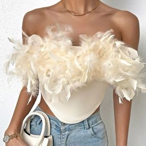 Feather Crop Tube Top